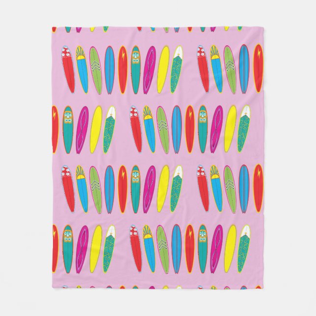 vintage surfingbrädor fleecefilt (Framsidan)