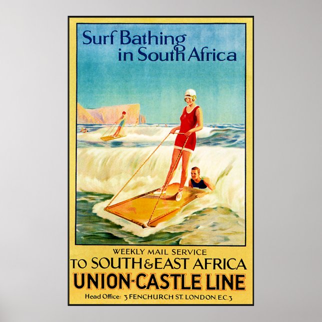 Vintage Surfning Poster (Framsidan)