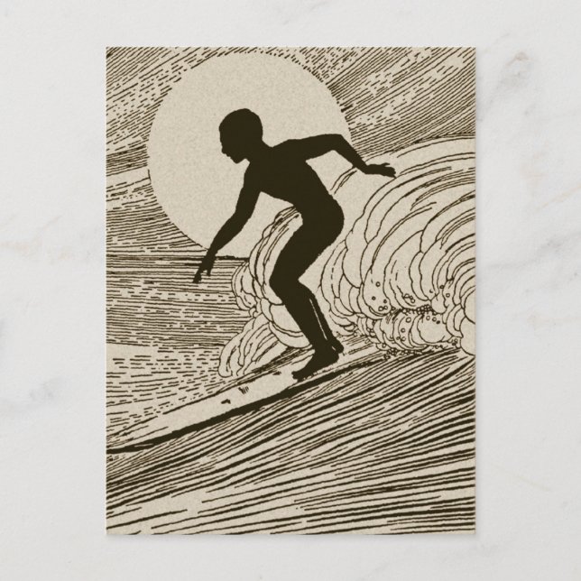 Vintage Surfning Vykort (Framsida)