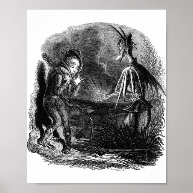 Vintage Surrealistisk illustration av Bok Poster (Framsidan)