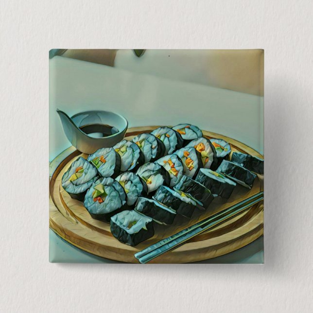 Vintage Sushi Artwork Knapp (Framsida)