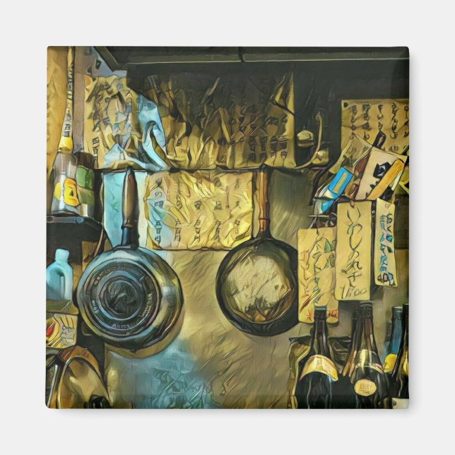 Vintage Sushi Artwork Magnet (Framsidan)