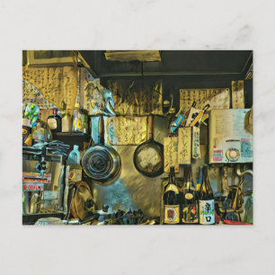 Vintage Sushi Artwork Vykort