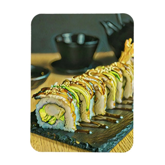 Vintage Sushi-gåva Magnet (Vertikal)