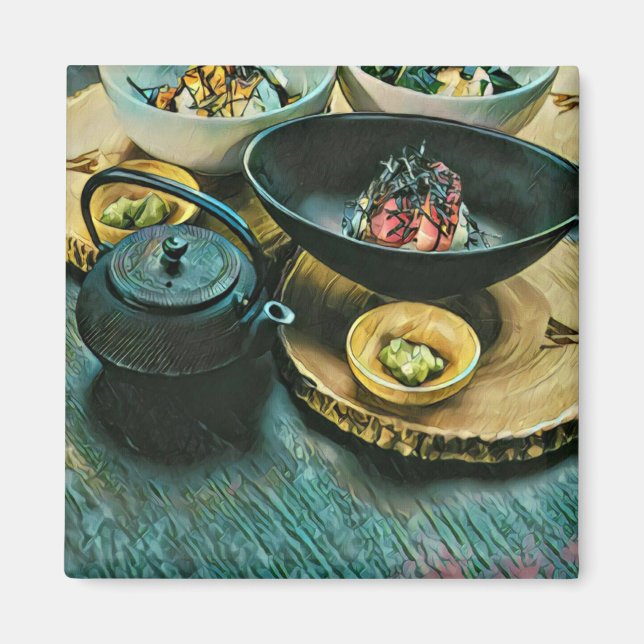 Vintage Sushi-gåva Magnet (Framsidan)
