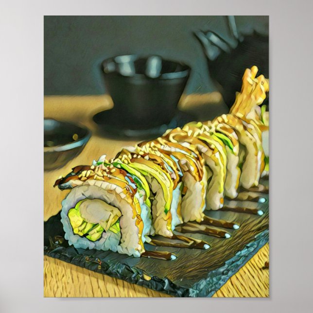 Vintage Sushi-gåva Poster (Framsidan)