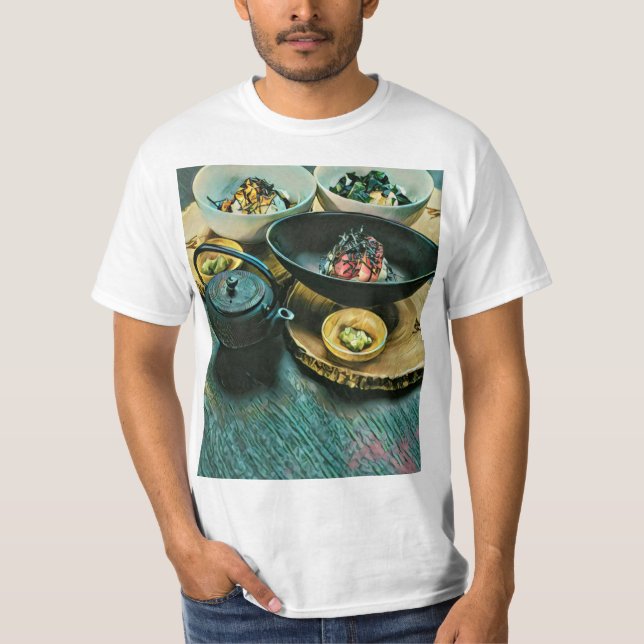 Vintage Sushi-gåva T Shirt (Framsida)