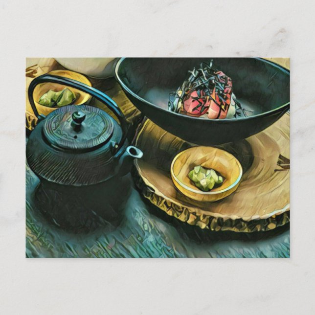 Vintage Sushi-gåva Vykort (Framsida)