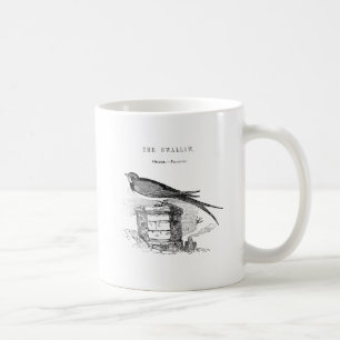 Vintage sväljer fågel kaffemugg