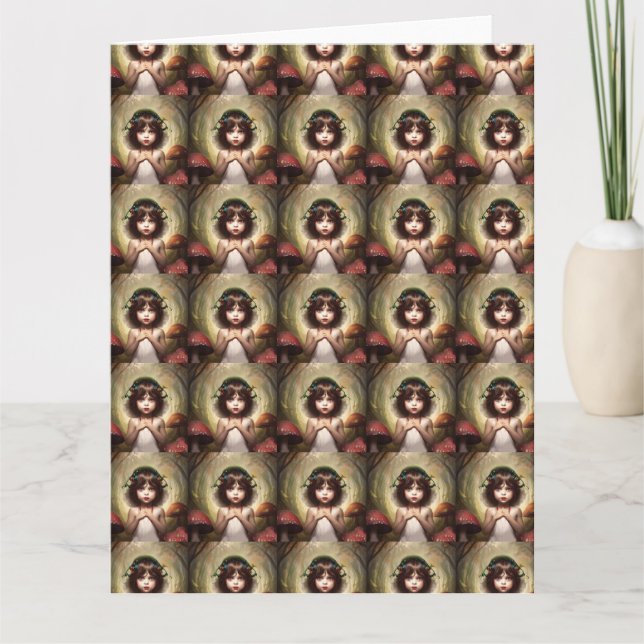vintage svamp fe lily presentpapper kort (Framsida)