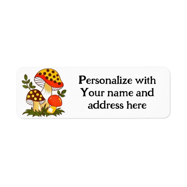 Vintage Svampar! Returadress Etikett (Framsidan)