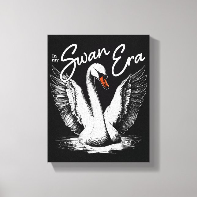 Vintage Svan Era White Canvastryck (Framsida)