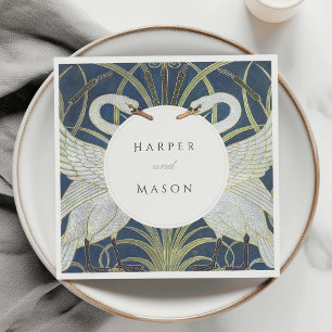 Vintage Svan Kärlek Bröllop Pappersservett