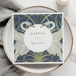 Vintage Svan Kärlek Bröllop Pappersservett