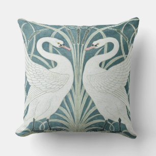 Vintage Svan, Rush och Iris av Walter Crane Kudde