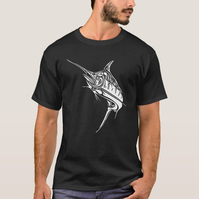 Vintage svärdfisk Elegant rovfisk Ben Fisk T Shirt (Framsida)