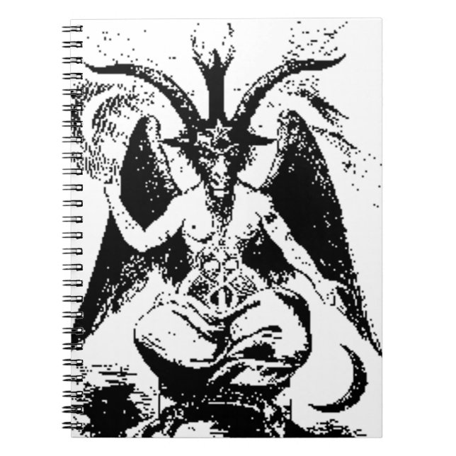 Vintage svart Baphomet Anteckningsbok (Framsidan)