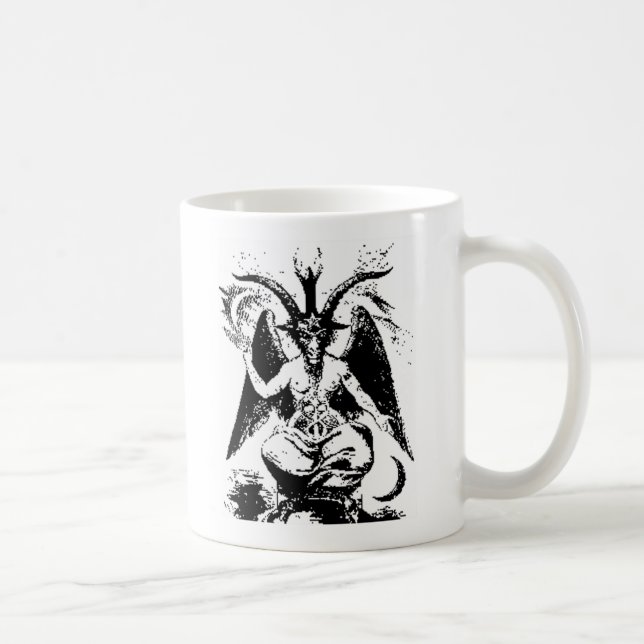 Vintage svart Baphomet Kaffemugg (Höger)
