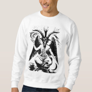 Vintage svart Baphomet Lång Ärmad Tröja