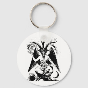 Vintage svart Baphomet Nyckelring