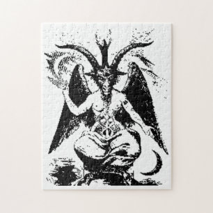Vintage svart Baphomet Pussel