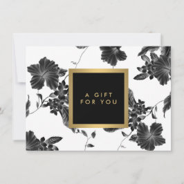 Vintage svart blommönster presentkort