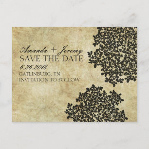 Vintage svart drottningannas sling Save the Date Meddelande Vykort