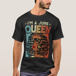 Vintage Svart historik afrikansk jag är en juni T Shirt
