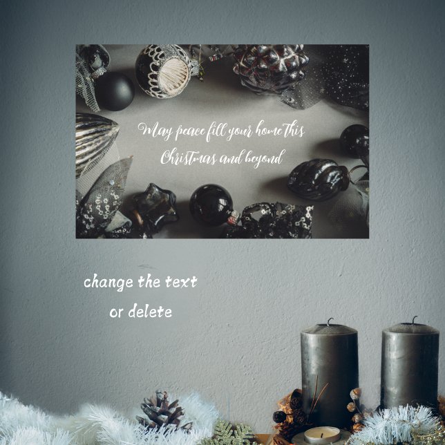 Vintage Svart julprydnad med menyfliksområdet Poster (Skapare uppladdad)