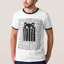 Vintage Svart Katt Grundläggande T-Shirt