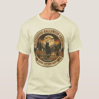 Vintage svart katt Halloween Retro 1970-tal Skräck T Shirt