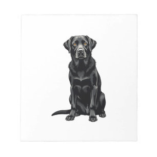 Vintage svart labrador retriever hundporträtt illu anteckningsblock