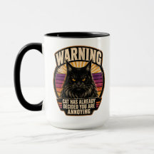 Vintage svart Maine Coon Varnings Solstråle Märke