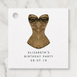 Vintage svart och guld Fleur de Lis maskerad Gåvor Etiketter