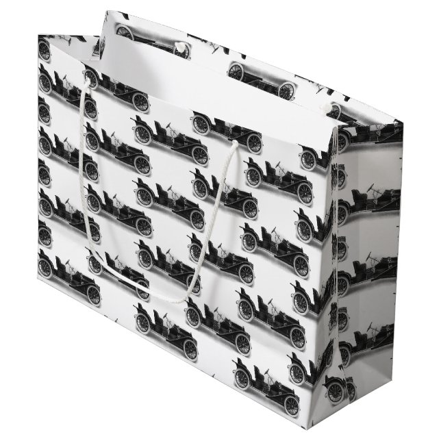 Vintage, svart och vit antikisk bil - Automatisk k (Framsidan Vinklad)