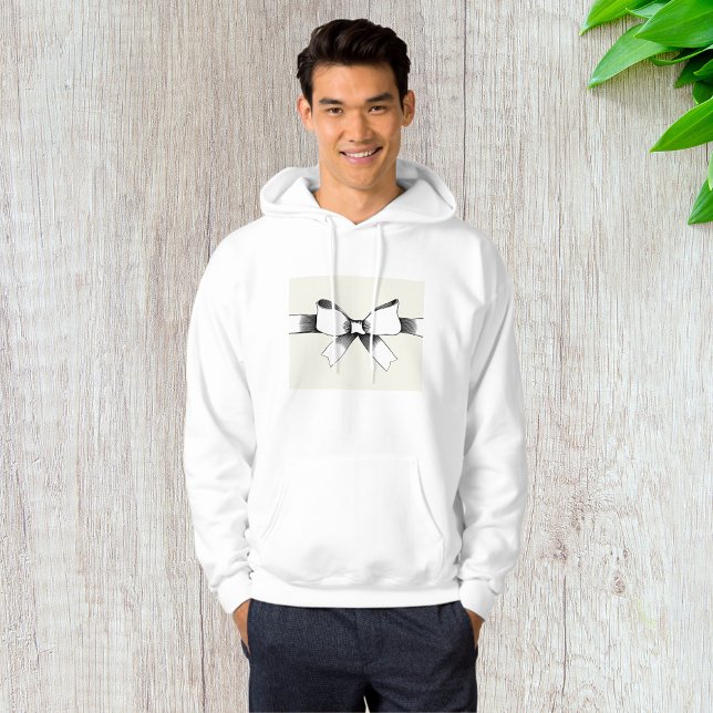 Vintage svart och vit bandbåge hoodie (Skapare uppladdad)
