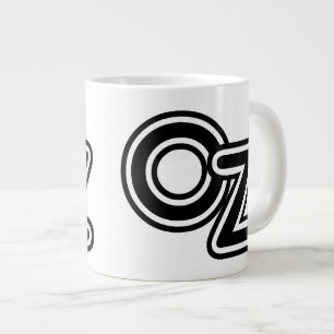Vintage svart och vit Trollkarlen från Oz-saga Jumbo Mugg