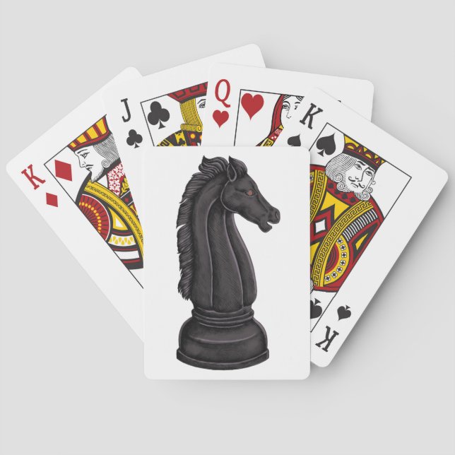 Vintage svart schack biet casinokort (Baksidan)