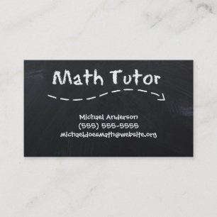 Vintage: Svart Vit Math Tutor Chalkboard Visitkort