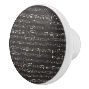 Vintage svarta musikanteckning Mönster Musician Knopp