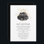 Vintage Svarta och Guld Blommigt Bat mitzvah Inbjudningar<br><div class="desc">anpassade för bat mitzvah inbjudan till dina specifikationer för vintage svart och guld blommigt.</div>