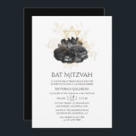 Vintage Svarta och Guld Blommigt Bat mitzvah Inbjudningar<br><div class="desc">anpassade för bat mitzvah inbjudan till dina specifikationer för vintage svart och guld blommigt.</div>