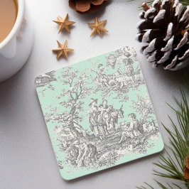 Vintage svartnoting toile de jouy mönster stenunderlägg