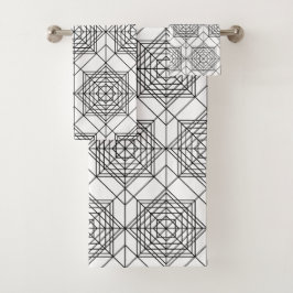 Vintage Svartvit Abstrakt Linjärt Mönster