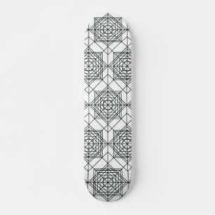 Vintage Svartvit Abstrakt Linjärt Mönster Mini Skateboard Bräda 18,5 Cm