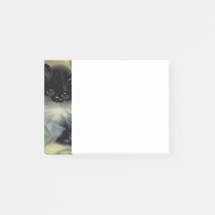 Vintage Svartvit kattfärg Post-it Block