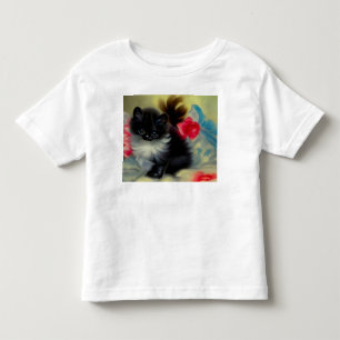 Vintage Svartvit kattfärg T Shirt