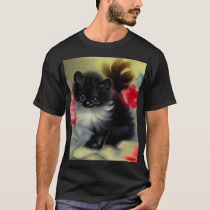 Vintage Svartvit kattfärg T Shirt