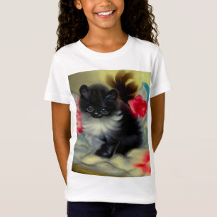 Vintage Svartvit kattfärg T Shirt