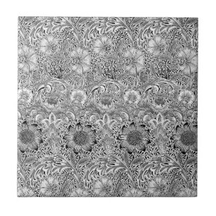 Vintage svartvit William Morris's Corncockle Kakelplatta